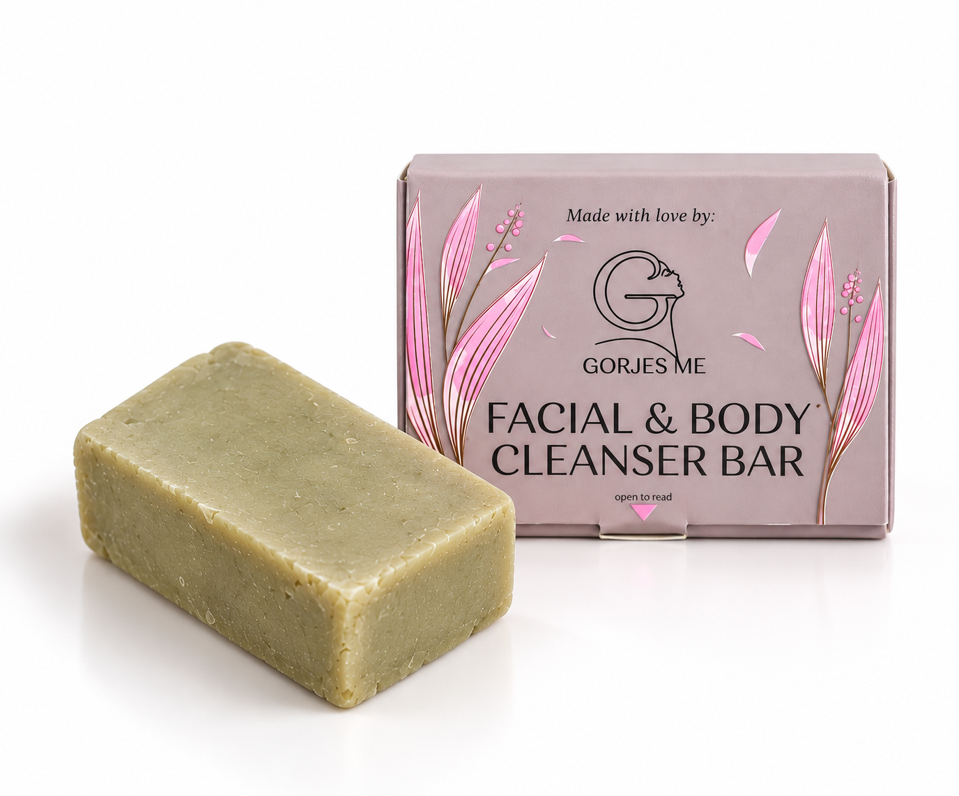 MINI SAMPLE GORJES ME FACIAL & BODY CLEANSER BAR ‘GREEN BLISS’ Fresh Herbal Aloe 20g